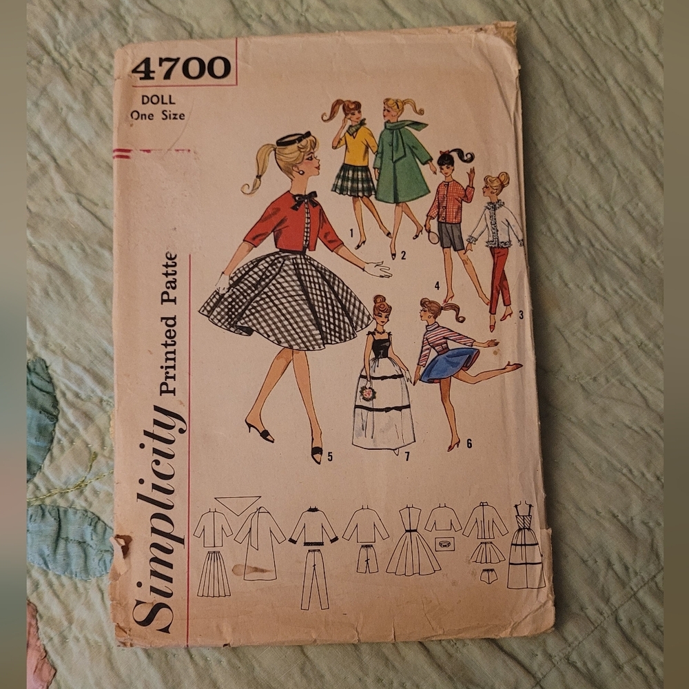 Vintage Barbie Doll Sewing Pattern